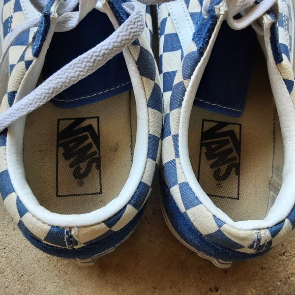 Vans Old Skool Blue Checkerboard Size 8 womens/Size 6.5 mens shoes - Picture 4 of 9